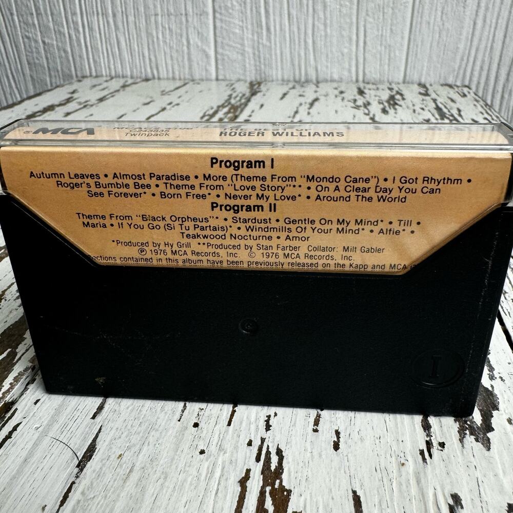 Roger Williams The Best of Roger Williams 1976 MCA Cassette Tape Pop Jazz Vtg - Picture 3 of 5